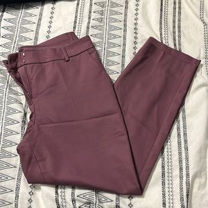 Express Burgundy Mid Rise Columnist Ankle Pant